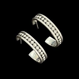 Vintage Mexican sterling silver textured hoop earrings